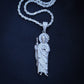 Fully Iced Out San Judas Pendant - Real 925 Silver