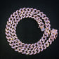 Women's Iced out Rose Gold Cuban Link Necklace
