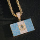 Iced Out Guatemala Flag Pendant - Gold