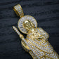 Iced Baguette San Judas Pendant - Gold
