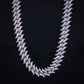 18mm Iced Out Spiked Cuban Chain - White Gold