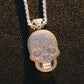 Iced Out Skull Pendant - Real 925 Silver