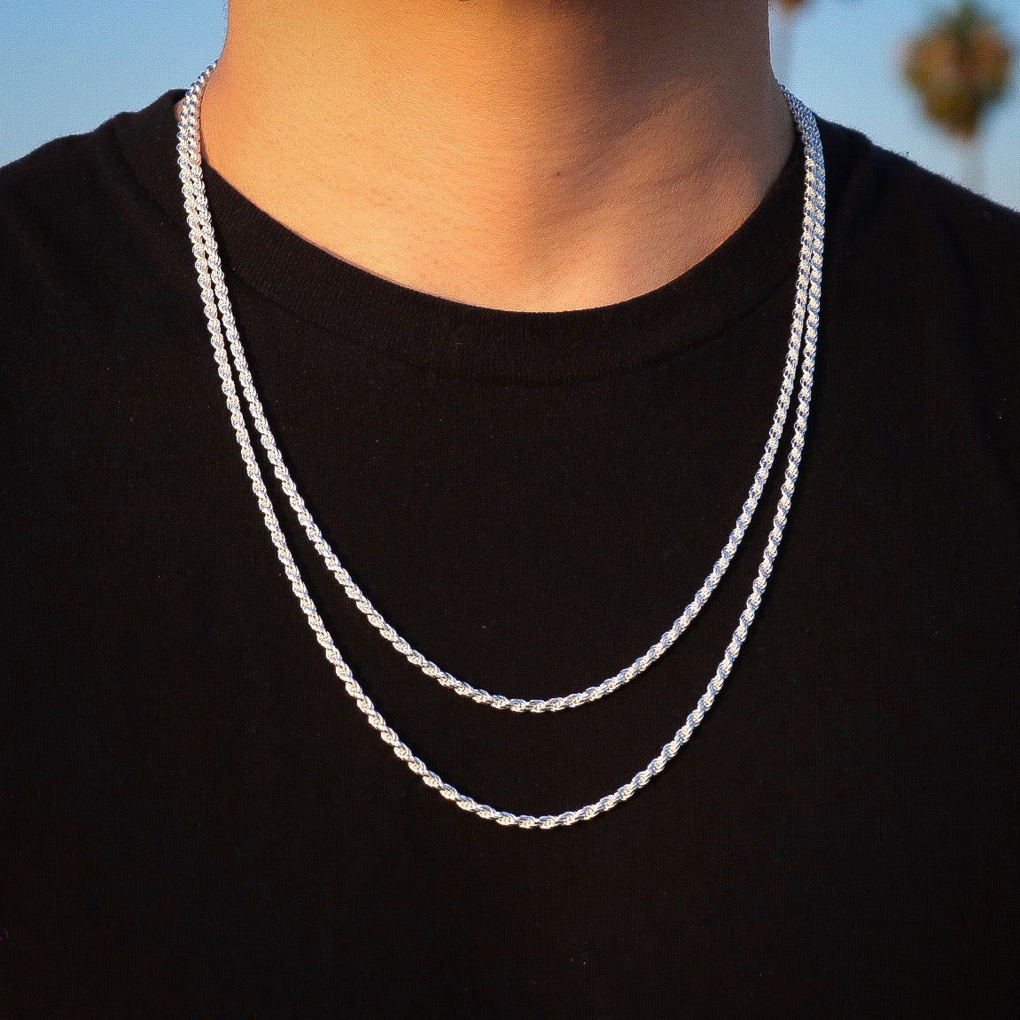 3m Rope Chain 3mm Rope Chain - 925 Silver – Huerta Jewelry