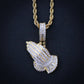 Small Iced Out Praying Hands Pendant - Gold