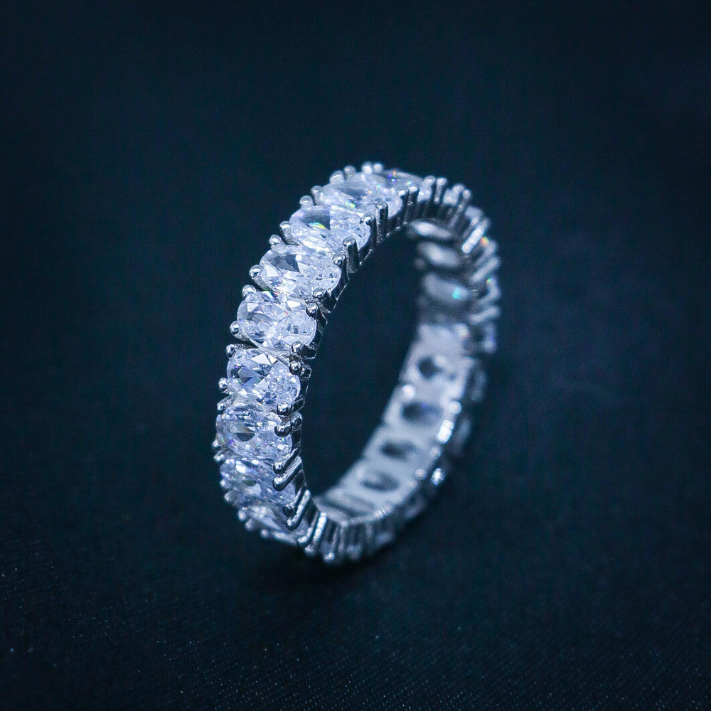 Oval Cut Eternity CZ Diamond Ring - 925 Silver