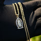 Virgin Mary CZ Necklace - Gold