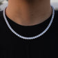 Men’s 5mm Tennis Necklace - White Gold