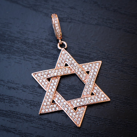 Iced Out Star of David - Rose Gold