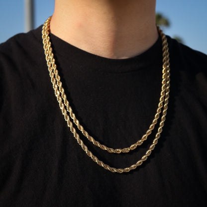 5mm Rope Chain - Gold – Huerta Jewelry