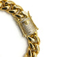 10mm Miami Cuban Bracelet with Iced Out Clasp - Gold