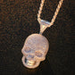 Iced Out Skull Pendant - Real 925 Silver