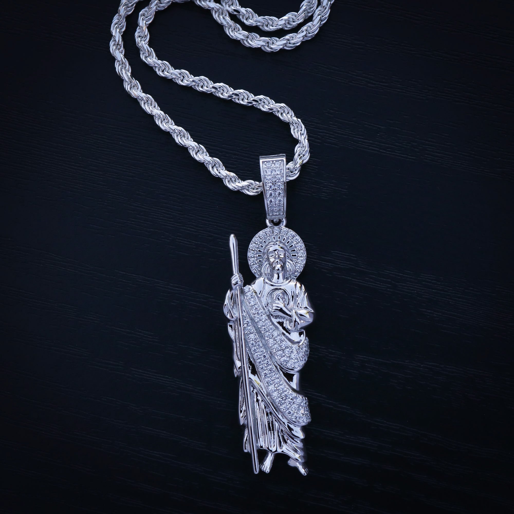 San judas on sale necklace silver