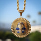 Big Egyptian Pharaoh Medallion Pendant - Gold
