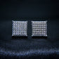VVS Moissanite 9mm Iced Square Stud Earrings - 925 Silver