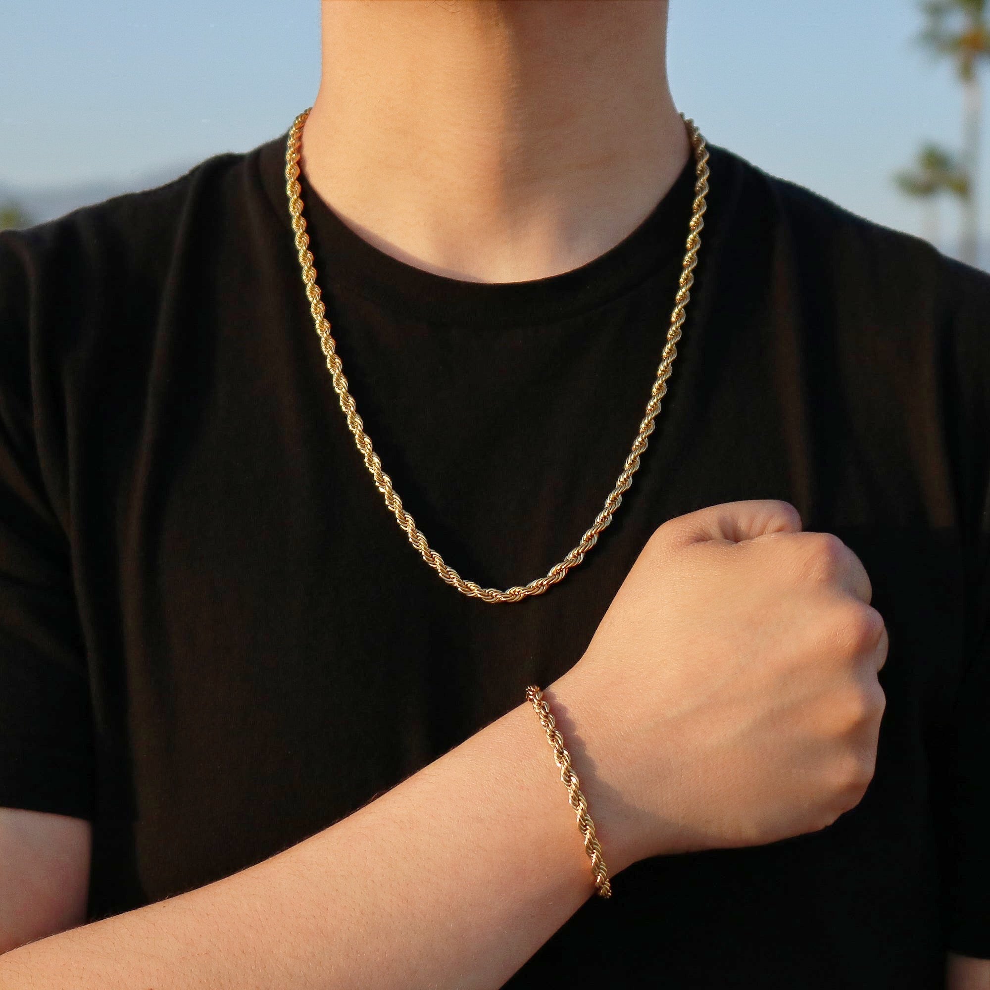 Rope chain and bracelet