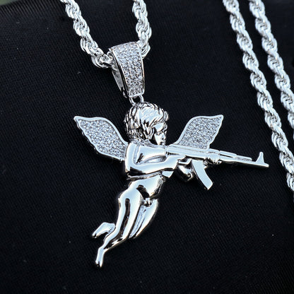 Archangel Of Reprisal Pendant  - Real 925 Silver