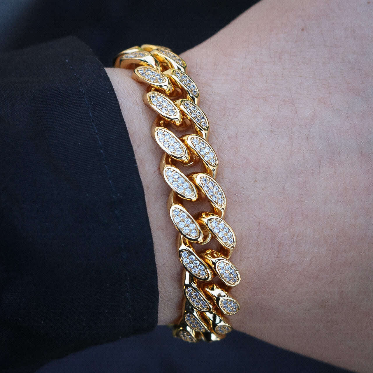 Big 20mm Full Iced Out 18k Gold Cuban Link Diamond Bracelet – Icey Bling
