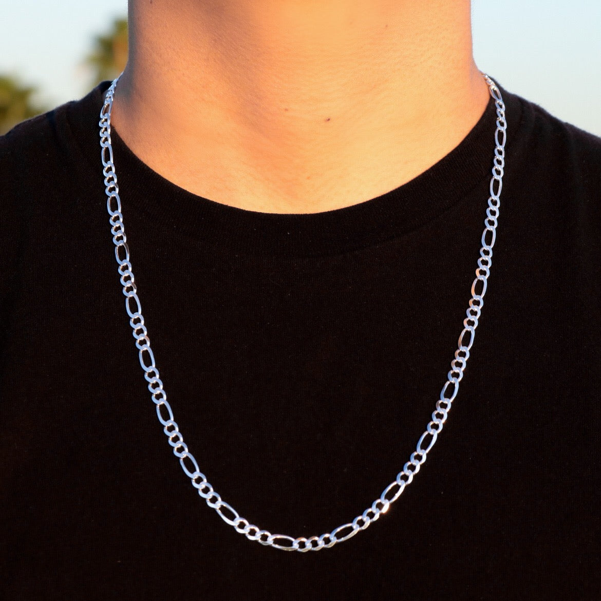 5mm Figaro Chain - Real 925 Silver