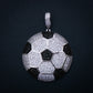 Large Iced Out Soccer Ball Pendant - White Gold