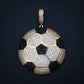 Large Iced Out Soccer Ball Pendant - Gold