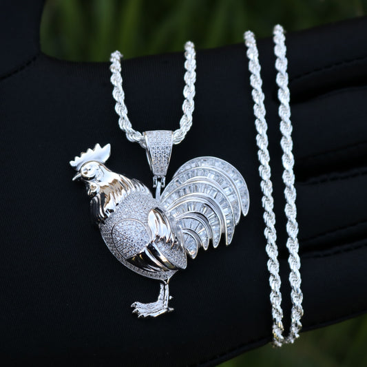 Iced Out Gallo Pendant - Real 925 Silver